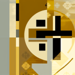 Abstract post image that is flat, clean, and evoke a sense of calm and warmth with art deco influences.