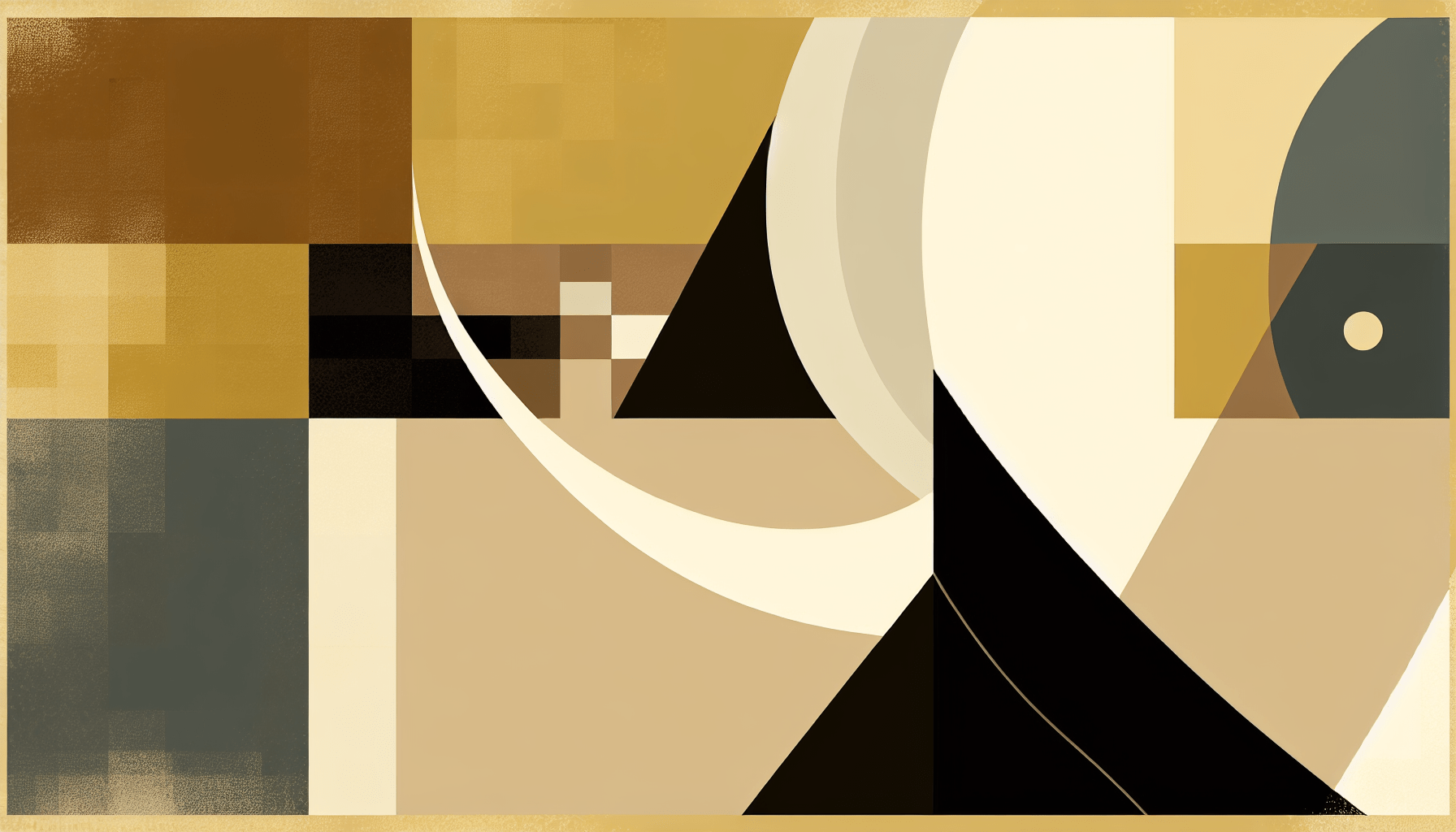 Abstract post image that is flat, clean, and evoke a sense of calm and warmth with art deco influences.