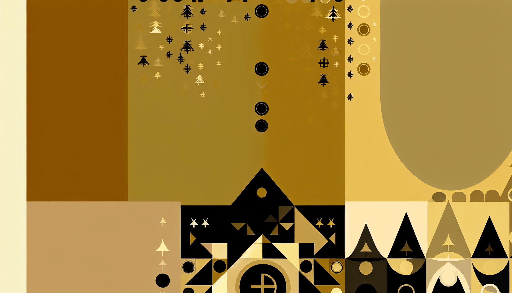 Abstract post image that is flat, clean, and evoke a sense of calm and warmth with art deco influences.