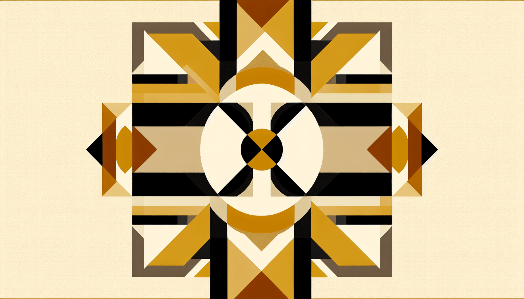 Abstract post image that is flat, clean, and evoke a sense of calm and warmth with art deco influences.