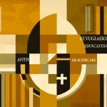 Abstract post image that is flat, clean, and evoke a sense of calm and warmth with art deco influences.