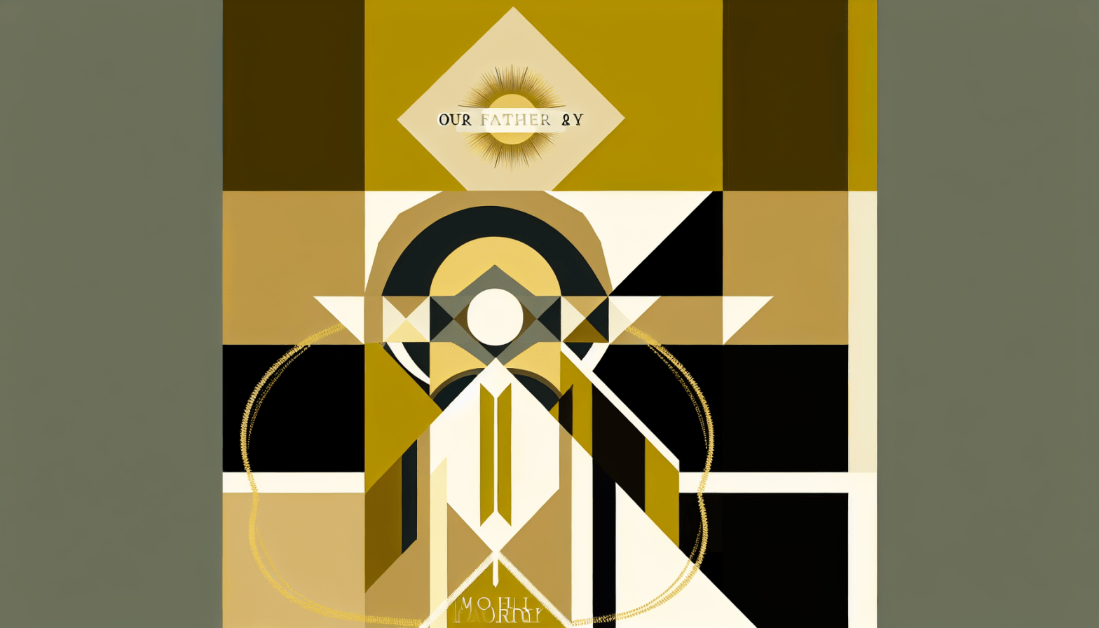 Abstract post image that is flat, clean, and evoke a sense of calm and warmth with art deco influences.