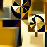 Abstract post image that is flat, clean, and evoke a sense of calm and warmth with art deco influences.