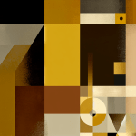 Abstract post image that is flat, clean, and evoke a sense of calm and warmth with art deco influences.