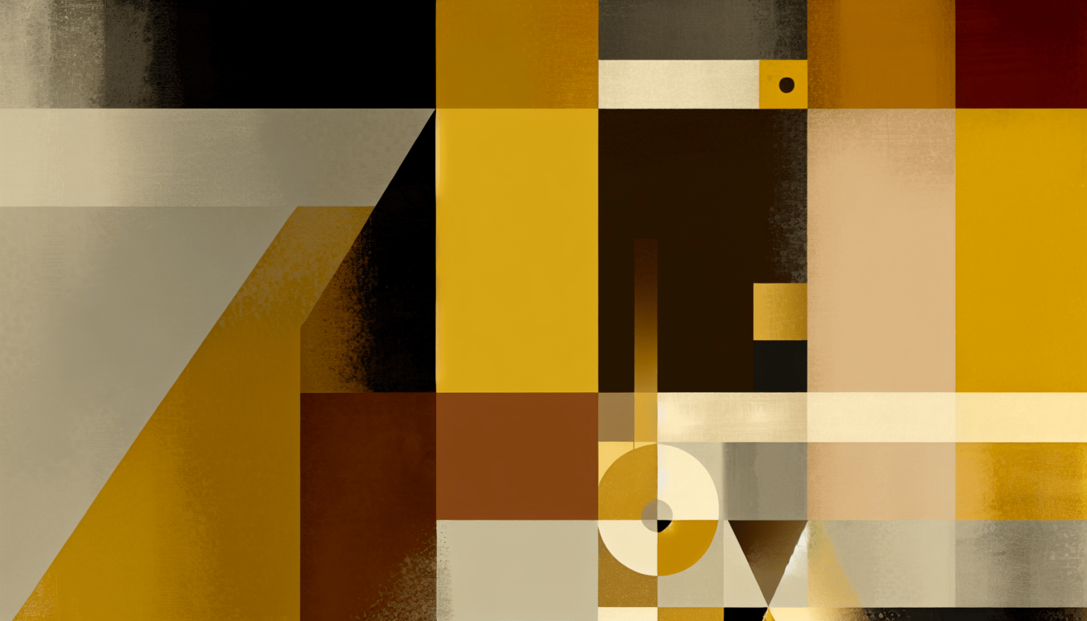 Abstract post image that is flat, clean, and evoke a sense of calm and warmth with art deco influences.