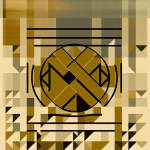 Abstract post image that is flat, clean, and evoke a sense of calm and warmth with art deco influences.