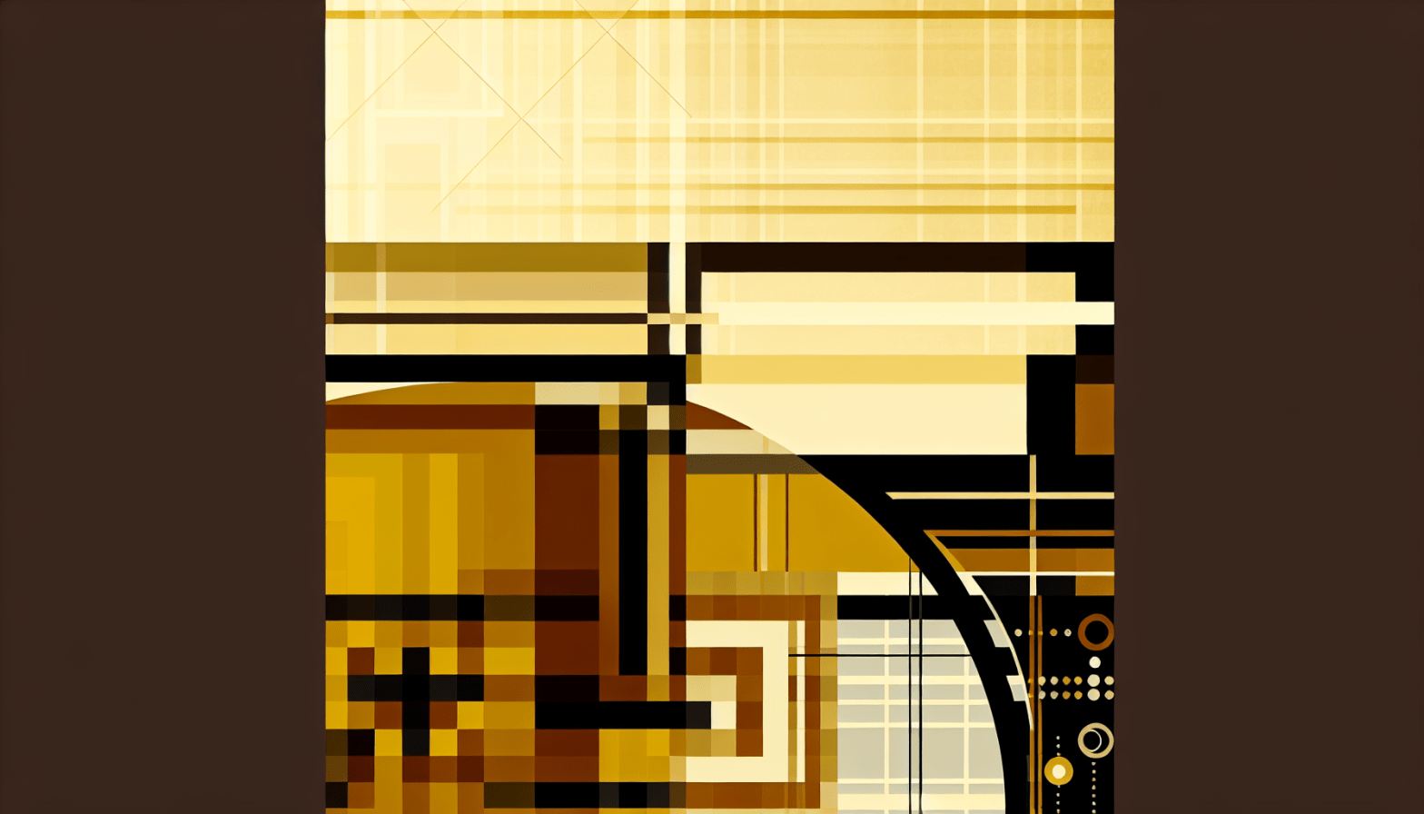 Abstract post image that is flat, clean, and evoke a sense of calm and warmth with art deco influences.