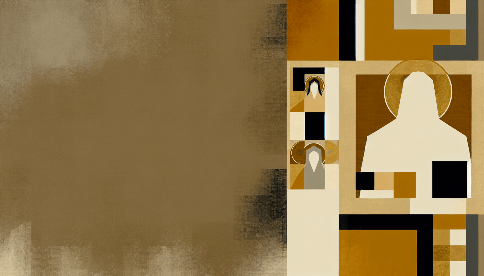 Abstract post image that is flat, clean, and evoke a sense of calm and warmth with art deco influences.