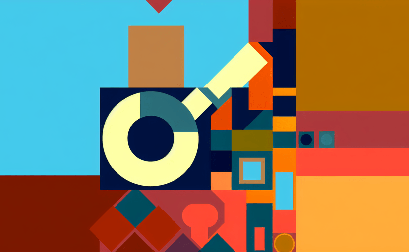 Abstract post image that is flat, clean, and evoke a sense of calm and warmth with art deco influences.