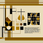 Abstract post image that is flat, clean, and evoke a sense of calm and warmth with art deco influences.