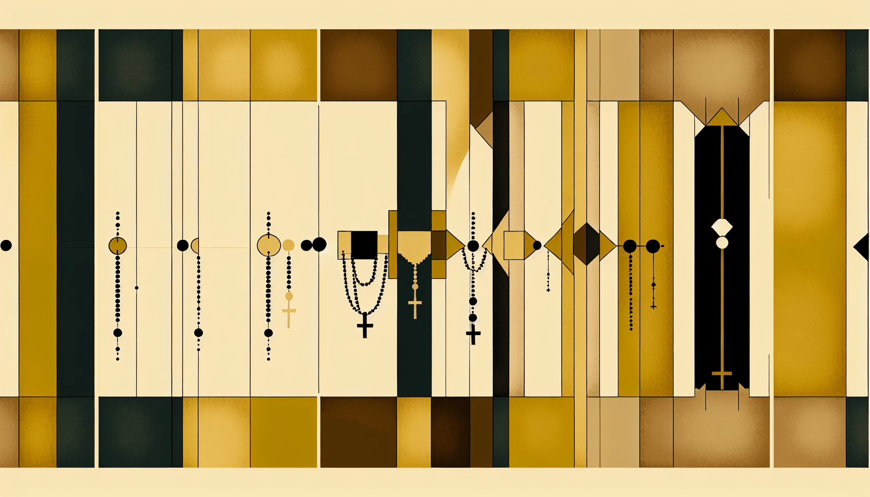 Abstract post image that is flat, clean, and evoke a sense of calm and warmth with art deco influences.