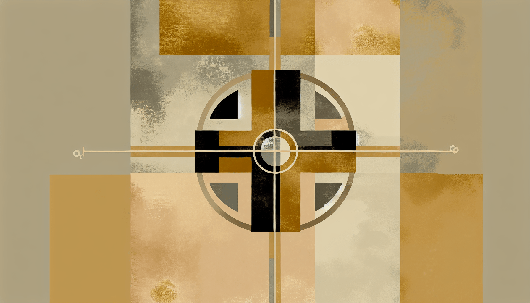 Abstract post image that is flat, clean, and evoke a sense of calm and warmth with art deco influences.