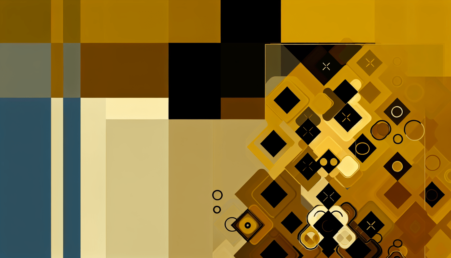 Abstract post image that is flat, clean, and evoke a sense of calm and warmth with art deco influences.