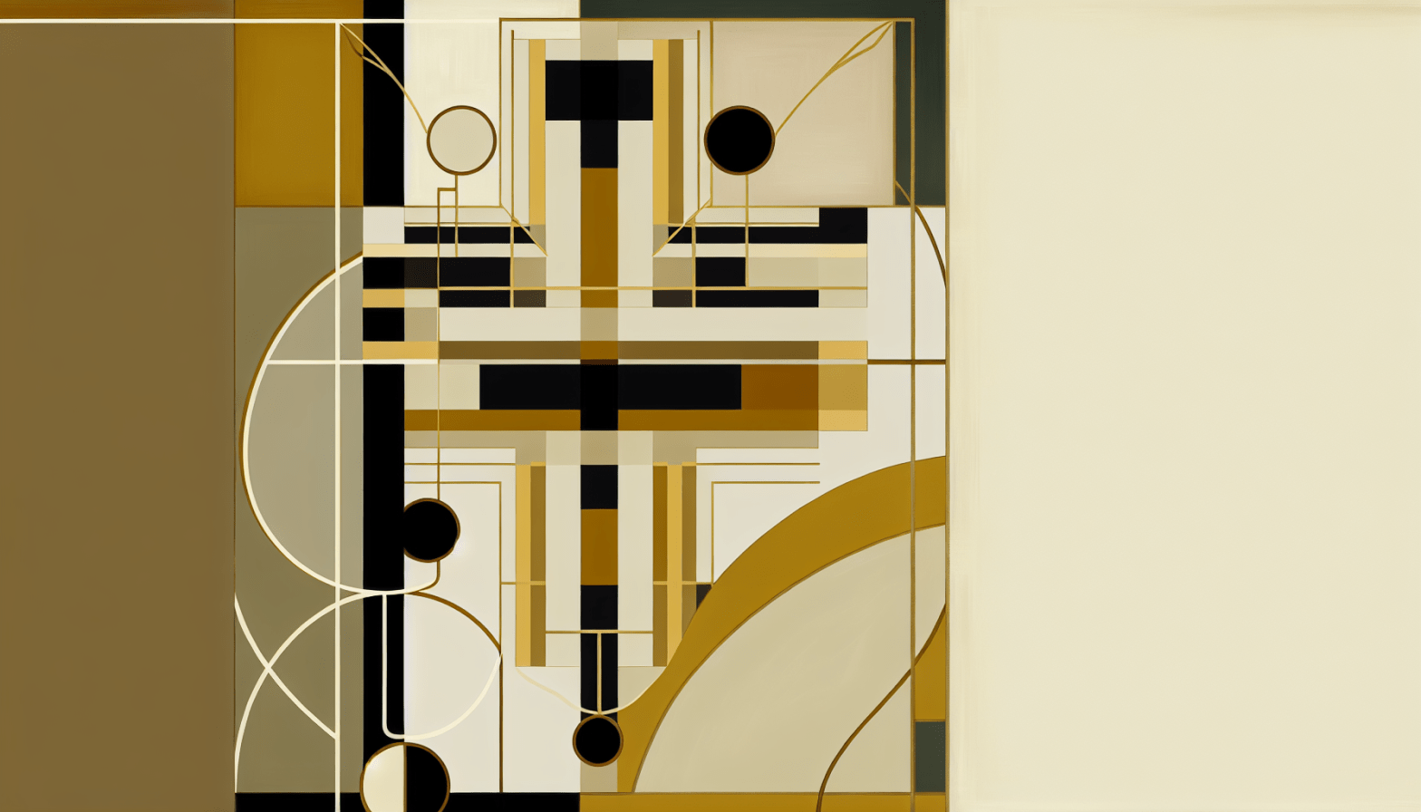 Abstract post image that is flat, clean, and evoke a sense of calm and warmth with art deco influences.