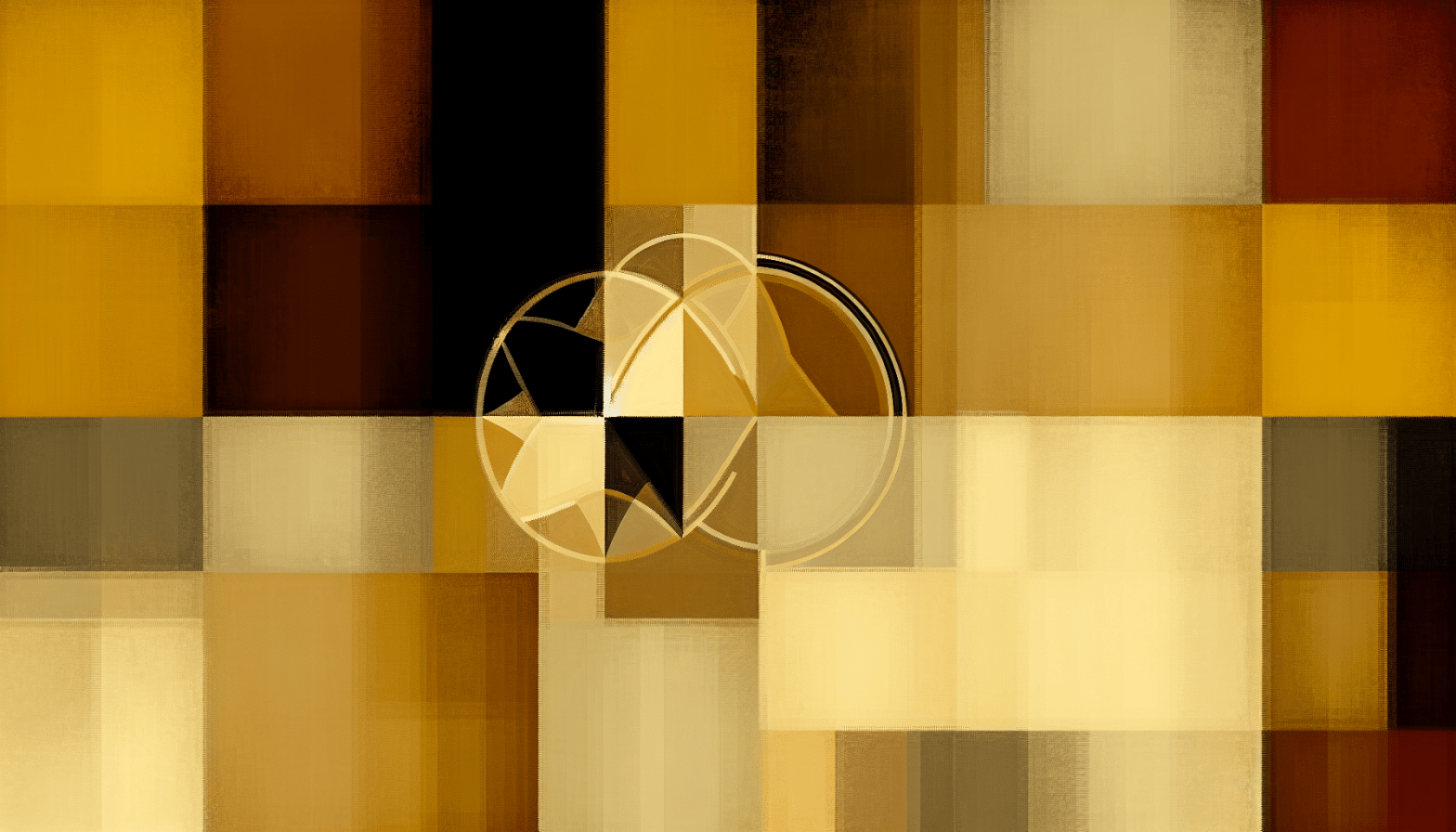 Abstract post image that is flat, clean, and evoke a sense of calm and warmth with art deco influences.