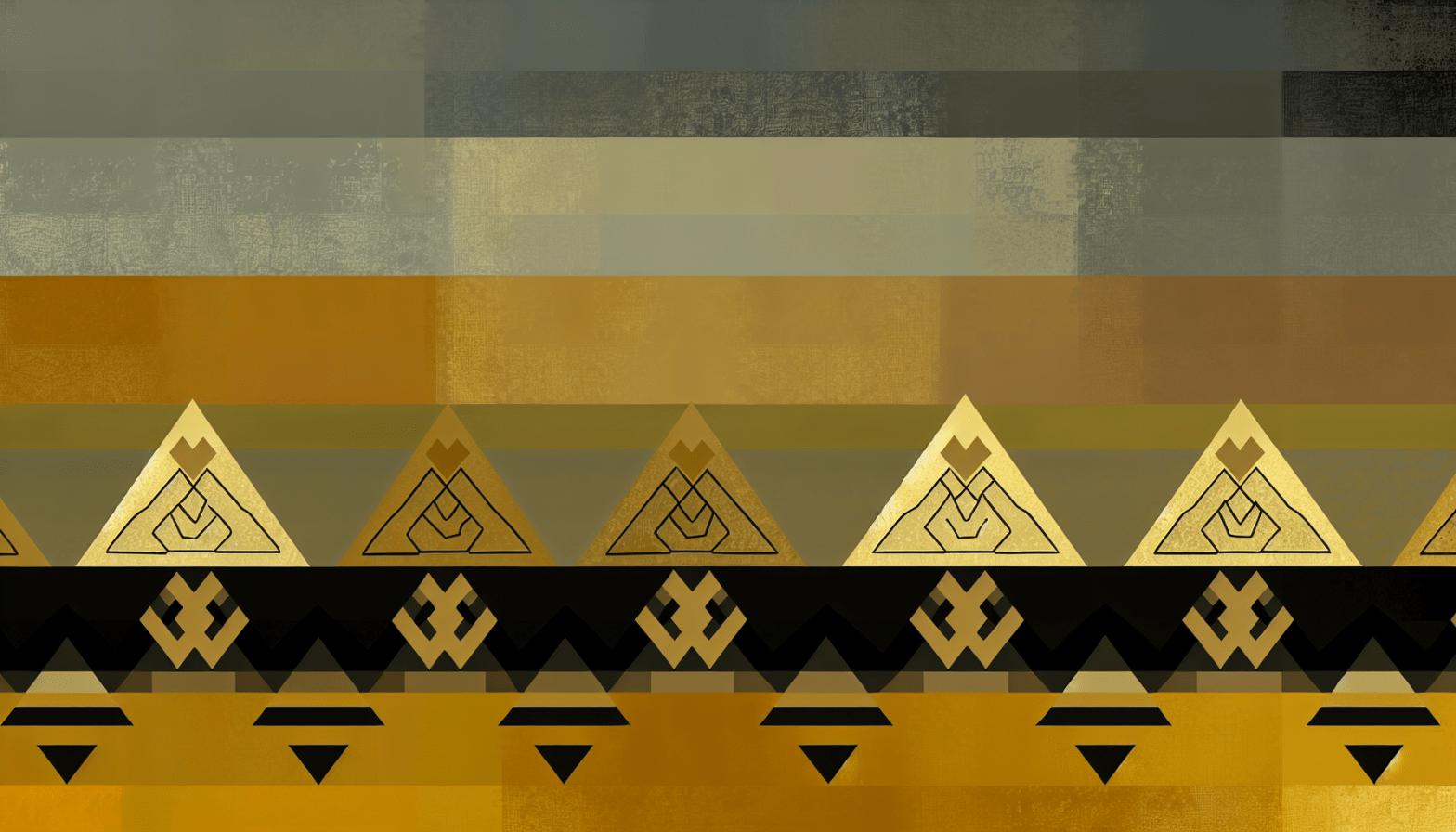 Abstract post image that is flat, clean, and evoke a sense of calm and warmth with art deco influences.