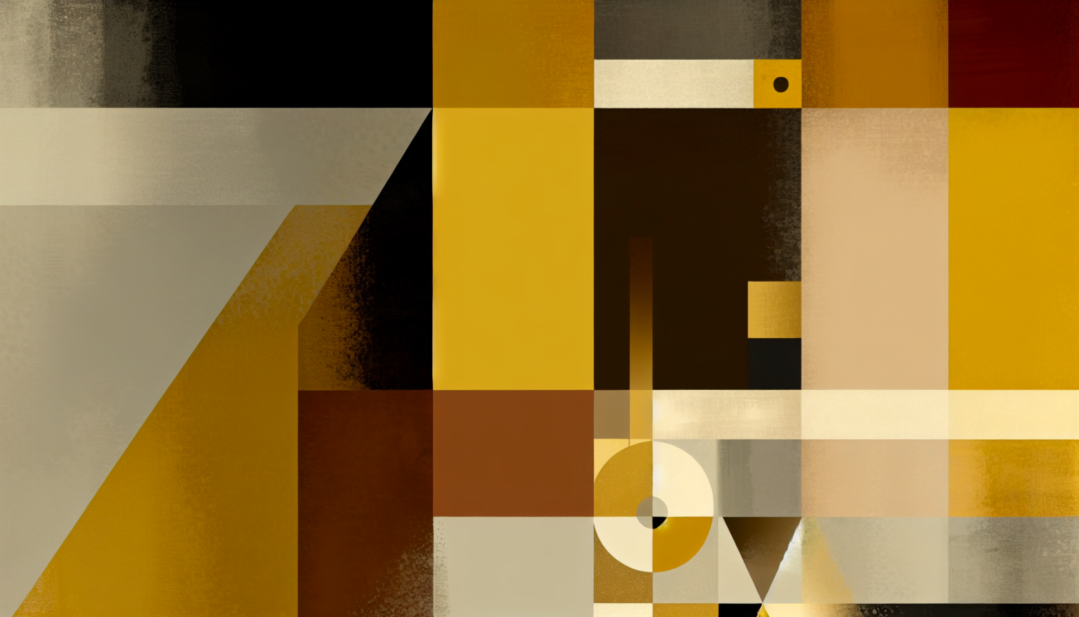 Abstract post image that is flat, clean, and evoke a sense of calm and warmth with art deco influences.